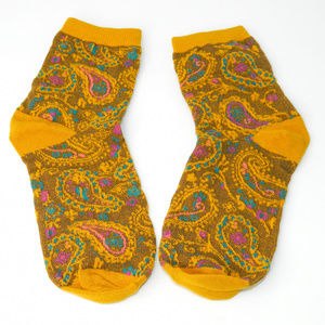 Accessories - Soft Paisley Socks Set - Red & Mustard Yellow Accessories - Soft Paisley Socks Set - Red & Mustard Yellow